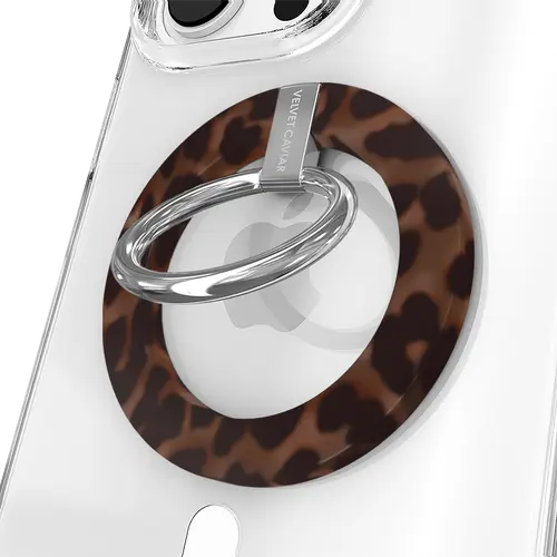Velvet Caviar It Girl Leopard MagSafe Metal Ring Grip Holder - Secure Mag Grip Phone Holder & Mount, Magnetic Smartphone Stand for iPhone, Mobile Electronics Accessory