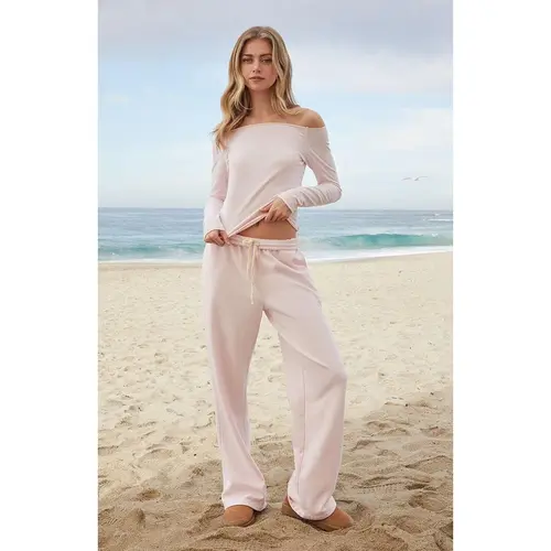 John Galt Women's Pink Anastasia Baggy Sweatpants