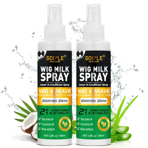 GOPILE Wig Milk Spray Leave-In Conditioner Spray for Synthetic Hair 3.4 fl oz - Moisturizer & Detangler, 2 in 1 Haircare Detangling Blend Hydrate,back to school