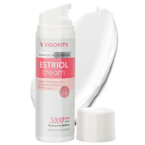 Vigority Bioidentical Estriol Cream for Menopause Relief, a Lightweight Moisturizer to Help Restore Skin Firmness with Wild Yam, Moisturizers, Helps Restore Skin Firmness, Lightweight Cream Absorbs Quickly, Enriched With Wild Yam