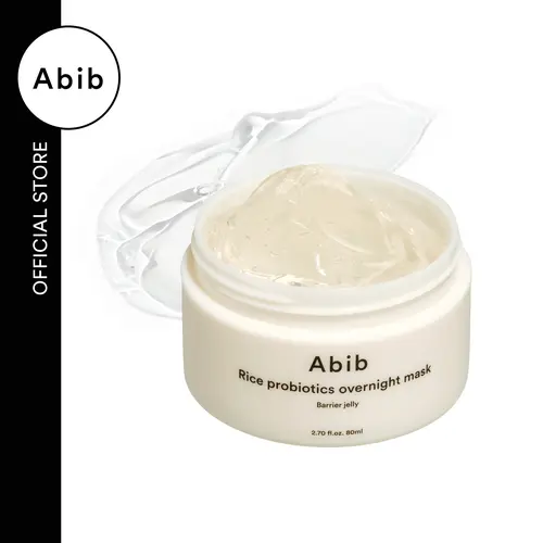 Abib Rice Probiotics Overnight Barrier Jelly - Rice Face Mask for Dry & Dull Skin, Slugging-Friendly Hydrating Pick for Glowup Night Routine, Barrier Repair & Nourishment, 2.7 fl oz