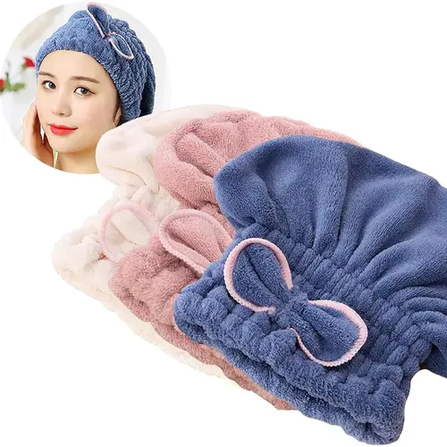 3PC Microfiber Hair Towel Caps, Extrame Soft & Ultra Absorbent, Fast Drying Hair Drying Caps Towel Turban Wrap for Wet Hair Women