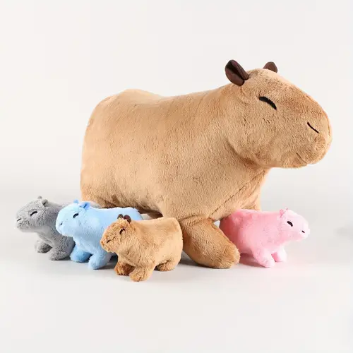 Capybara Plush Toy, 1 Set Cute Capybara Cuddly Stuffed Animal, Soft Stuffed Animals, Soft & Comfy Plush Toy, Birthday & Holiday Gift for Boys & Girls, Stuffed Animal Gifts