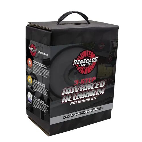 Renegade Products 3-Step Advanced Aluminum Polishing Kit – Complete Mirror Shine System for Big Rigs, Marine & Metal Restoration | Includes Buffing Wheels, Compounds