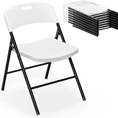VINGLI Folding Chairs, Plastic Foldable Chair, Capacity up to 350 lbs, Portable Seating for Indoor Outdoor Events Parties Camping Work School Commercail
