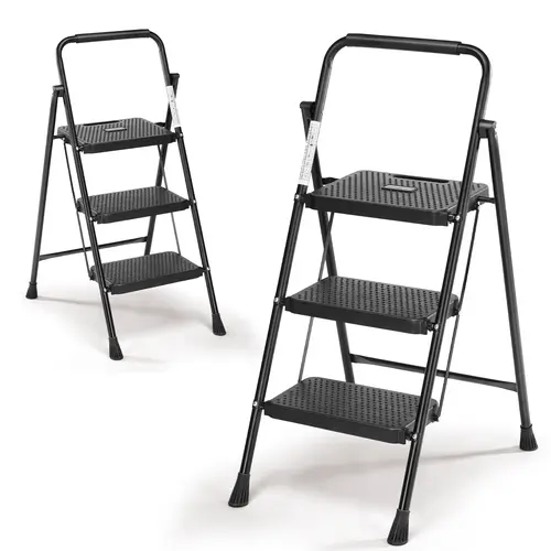 Heavy-Duty Step Ladder - Safe, Lightweight, Portable Foldable Step Stool for Adults, Multifunctional Portable Folding Stepladder with Sturdy Construction, Ideal for Home, Kitchen Use, Multifunctional Step Stools, Portable Collapsible Ladder, Ladders For H