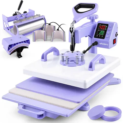 AKEYDIY 8-in-1 Professional Sublimation Heat Press Machine, 15"X15" Swing Away with Temp & Timer Gauge for Home Use: T-Shirts, Mugs, Hats, Plates