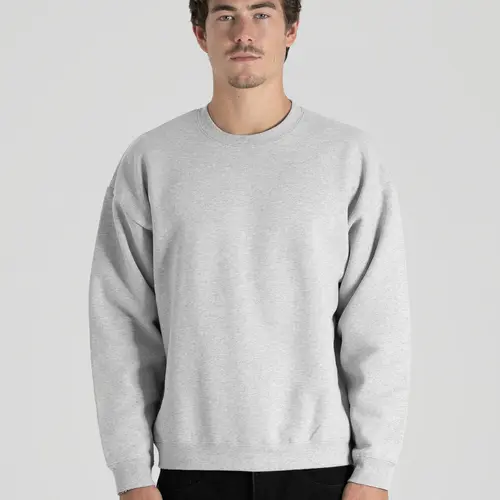 600 GSM 'Heather Grey' Fleece Crewneck