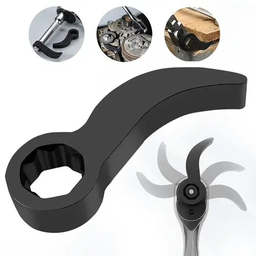 1/2" Drive Adjustable Angle Pry Bar Wrench Adaptor Head (1 Piece) - Heavy Duty Chrome Plated High Mn Steel Anti-Corrosion Hand Tool, Withstands Up to 600Nm Torque for Car Repair Confined Space Half Shaft Removal