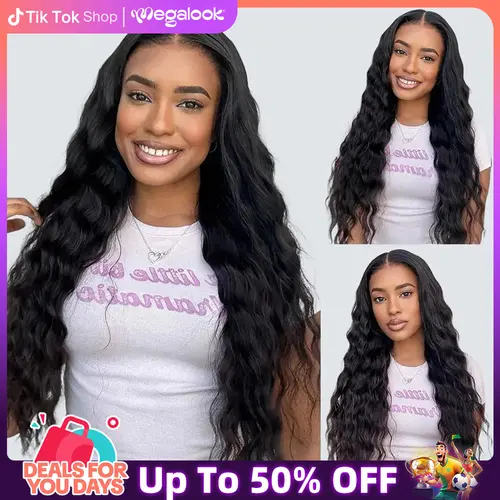 [Boho Curly] Megalook Flowy Bohemian Curls Wig Glueless 13x6 Lace Frontal Wig Ear To Ear Pre-plucked Natural Hairline Natural Curly Hair Pre Bleached Via Drawstring Band For Any Head #Summervibes Beginner Friendly Wig