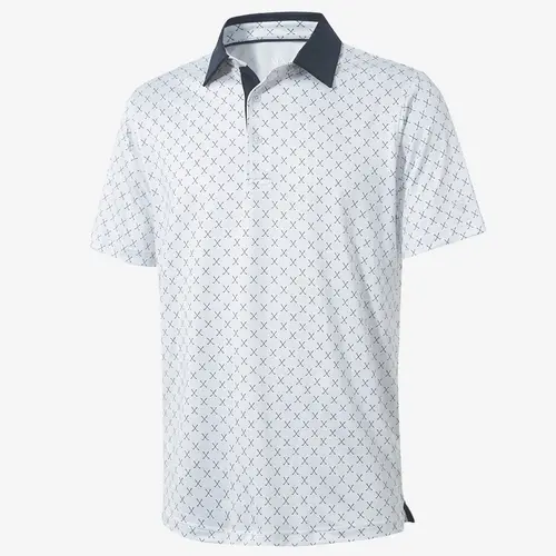 MAELREG Men's golf polo shirt, contrast lapel casual shirt, Printed short sleeves polo collar T-shirt, men's outdoor Athletic Top, Menswear