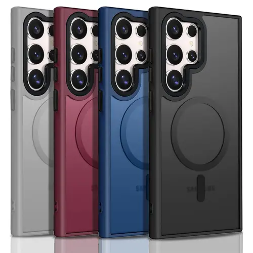Translucent Matte Back Slim Fit Flexible Cellphone Case - Shockproof, MagSafe-Compatible, Transparent Cover Accessory for Samsung Galaxy S26, S25 Ultra, S25 Edge, S24, S24FE, S23, S22 Ultra Plus, Accessories, Smartphone