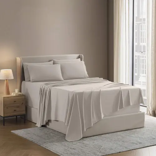 NESTL 6-Piece Extra Deep Pocket Soft Microfiber Bed Sheet Set, Silky Fitted Sheets, Soft Comfy Breathable Bedding, Wrinkle & Fade Resistant, Fits 18-24 in Mattresses