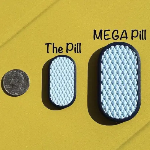 MEGA Pill XL - Fidget Slider 3D Printed Customizable Stress Relief by MozzieMakes Eco-conscious Packaging