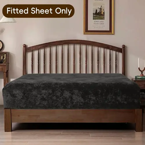 PHF Truly Velvet Fitted Sheet No Pillowcases Bedding Bedroom Suitable for Fall Winter Spring, Gift,back to school,back to school shopping,home decor