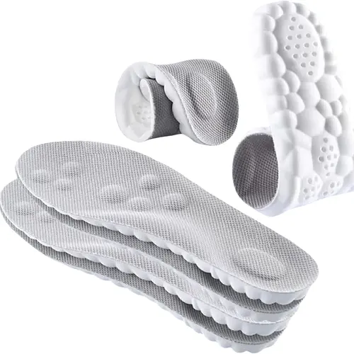 U-Shaped Memory Foam Cloud Insoles for Men (US 7.5-10.5) - 4D Technology, Shock Absorbing, 3D Foam Insoles & Heel Liners, Arches Support, Arch Pain Relief, Adjustable via Cutting Line, Balanced Feet, One Size Fits Most