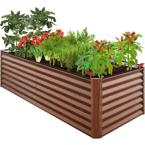 Best Choice Products 8x4x2ft Outdoor Metal Raised Garden Bed for Vegetables Flowers Herbs