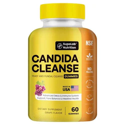 Candida Cleanse Gummies - Yeast Detox & Flora Balance & Gut Health | 60 Gummies-MADE IN USA