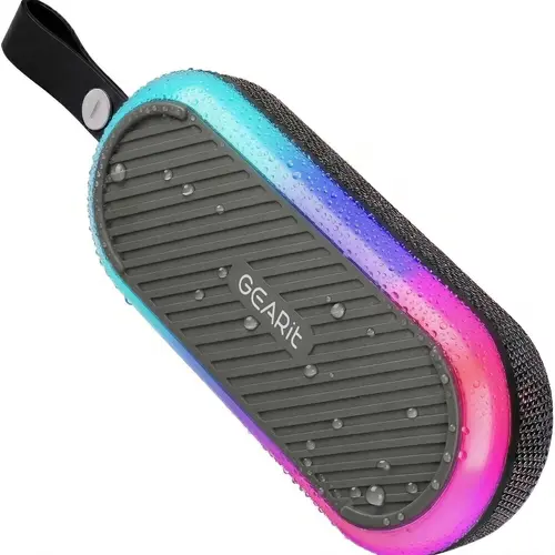 GEARit SoundBrick RGB Compact Wireless Bluetooth Speaker - 16W Audio Output, IPX6 Waterproof, Magnetic, Durable Rechargeable Stereo Loudspeaker, Cool Gadgets for Golfers, Hiking/Light Outdoor, Music Setup for Mechanics