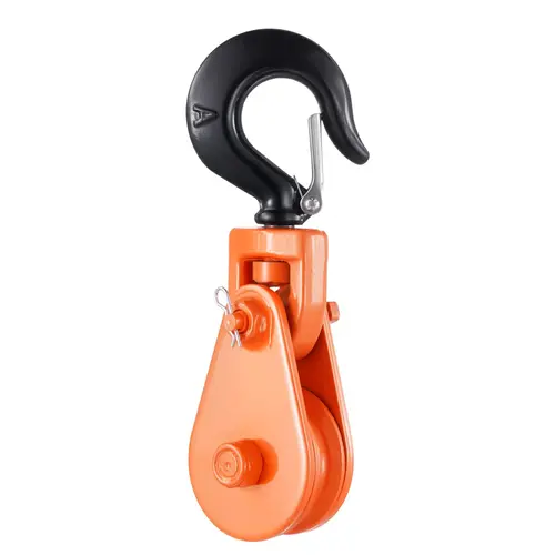 【Fallpicks】VEVOR 2-Ton Alloy Steel Pulley Block, 360° Swivel Hook, 3" Sheave, 3/8" Wire Rope, 2.9" Smooth Pull, 180° Swinging Lifting Ring, 10000 lbs Heavy Duty for Vehicle Recovery, Construction Sites & Lifting Tasks,techvibes