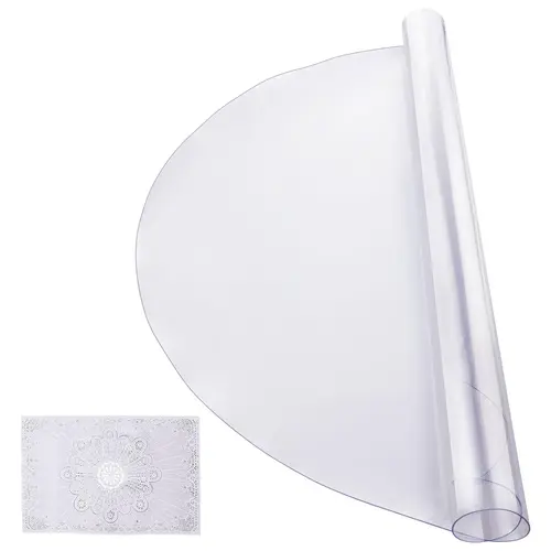 【Summerfinds】VEVOR Plastic Table Cover, 42 x 42 Inch 2.0 mm Thick Clear Table Protector, Round PVC Desk Mat, Waterproof & Easy Cleaning Desk Pad Tablecloth, for Office Dresser Dining Room Table Night Stand