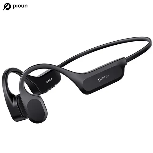 Picun T2 Wireless Bone Conduction Headset - Ergonomic Design Bluetooth 5.4 Headphones, 32GB Storage, IPX8 Waterproof Headphones, 27g, 20kHz, Soft Mounting, Built-in Mic for Handsfree Calls, Stable Connection, Fitness Earbuds for Swimming, Cycling