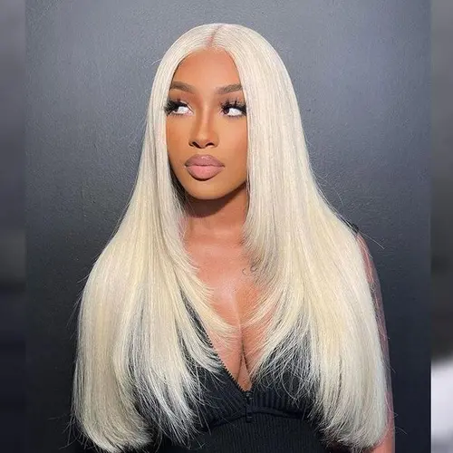 Hot Star 300% Density 613 Blonde Double Drawn 13x6 HD Transparent Lace Front Human Hair Wigs 15A Pre Plucked With Baby Hair Bone Straight Wigs