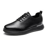 BRUNO MARC Men's Black Oxford Sneakers - MaxFlex Suite Craft Lace-Up Footwear, Breathable Perforated PU Leather Black Shoes, Round Toe, All-Season Comfortable Cushioned Laces Men's Oxfords for Daily Wear,father'sdaygifts