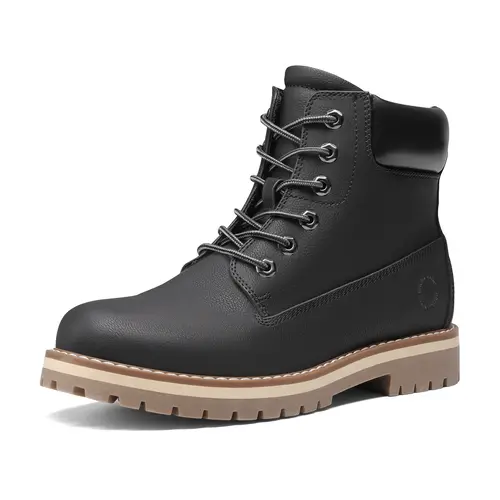 BRUNO MARC Men's HighShield-1 Lace-Up Cuban Heel Walking Boots, Breathable Round Toe Footwear with Splash-Resistant Upper & Slip-Resistant Sole, Closed Laced Design, Walking Boot