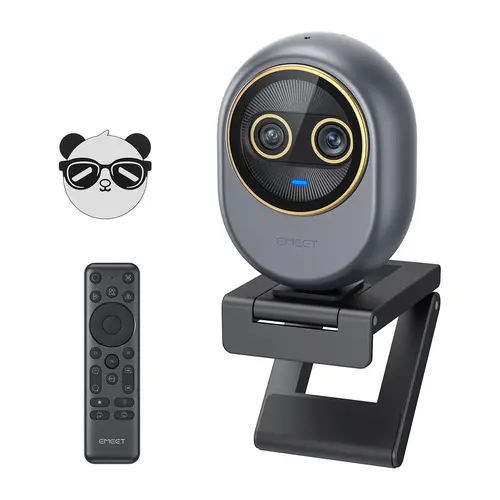 EMEET Piko Dual-Camera 4K Webcam for Streaming, Wide-Angle & Telephoto Cameras, Max 11X Hybrid Zoom, 0.2s Autofocus, Remote Control, 3 Mics, Panda Privacy Cover, USB C-C&C-A, for Streaming/Work/Study,back to school,back to school haul