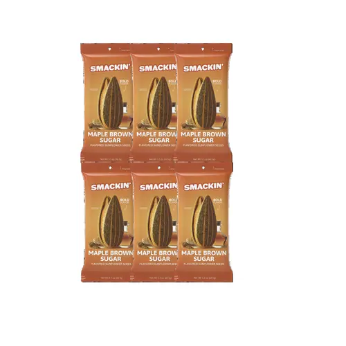 SMACKIN' Maple Brown Sugar Sunflower Seeds - 6 Bags - 1.5 oz Bags