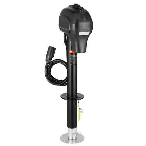 【toolupgrade】VEVOR 3500 lbs Heavy Duty Electric Trailer Tongue Jack with 7-Pin Connector, Manual Emergency Hand Crank, Weatherproof Cover, Built-in LED Work Light, 9.5-32 in Lift for Campers & RVs, Black, Trailers