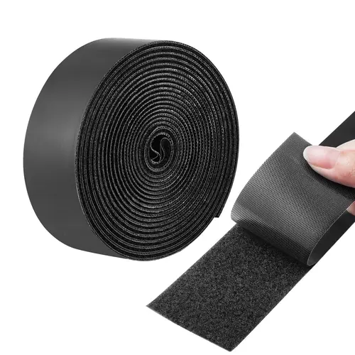 【Summerfinds】VEVOR Heavy Duty Nylon Self-Adhesive Hook Loop Tape & Double-Sided Strips - 15 ft x 2 in, 16.4 ft x 0.94 in, Black + Red, Extra Strong Easy-to-Use Waterproof Multipurpose Removable Adhesive, Double-Sided Foam Tape for Home & Crafting