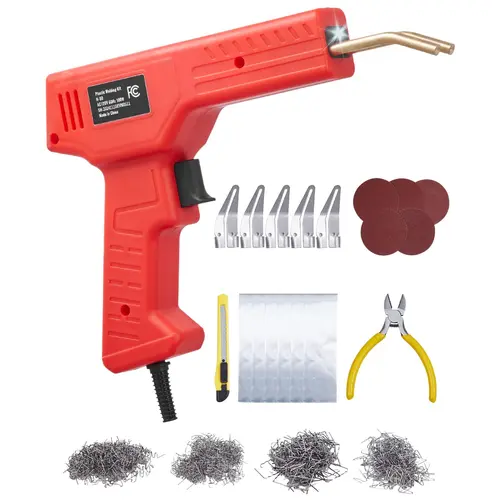【Summerfinds】VEVOR Plastic Welder 100W Plastic Welding Gun with 800PCS Hot StaplesProfessional Hot Staple Welding GunPlastic Car Bumper Repair Kit with LED Light for KayakToysPlastic Crack Repair, Heavy Duty, Tools And Gadgets