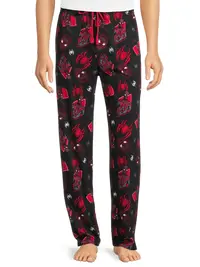 Marvel Spider-Man Men's Miles Morales Mask Allover Print Adult Sleep Bottoms Pajama Pants