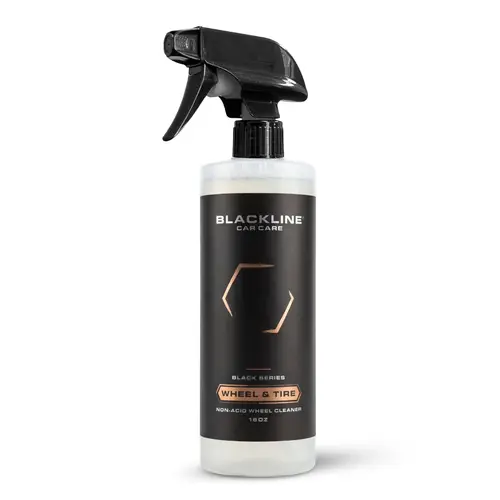 BLACKLINE Wheel and Tire Cleaner - 16 oz Powerful Car Cleaning Liquid, Brake Dust Removal, Grime Melts Fast, Deep Clean for Road Debris Automotive Detailing Fluid