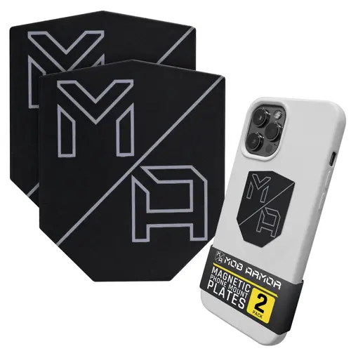 MOB ARMOR MobNetic Small Magnetic Device Plates for Smartphones (2-Pack) - Accessories for Car Phone Mount, Vehicle Accessories, Magnetic Grip Stand Phone Holders & Mounts Installation