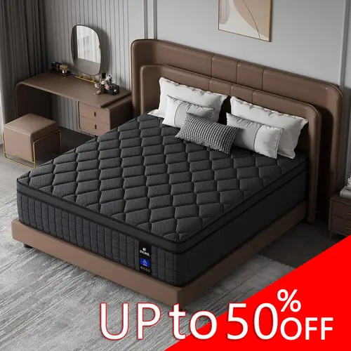 Quilted Memory Foam Hybrid Mattress - 8,10,12,14 in Twin,Full,Queen,King - Medium Firm/Soft,Ergonomic,High-Quality for Premium Restful Sleep (Queen Size Mattress Options Include Foam Variants)
