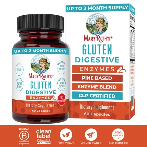 MaryRuth's Gluten Digestive Enzymes - Proprietary Enzyme Blend - Vegan Capsules - 60 Servings