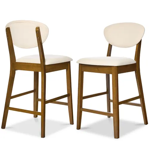 Best Choice Products Set of 2 Counter-Height Bar Stools, Armless W/Upholstered Seat Cushion & Backrest