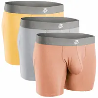 Men's Modal Blend 7in No-Fly Boxer Briefs 3pk - Soft, Breathable Fabric with Spandex-Nylon, Short Fit, Custom Pouch Sizes - Cold Wash, Do Not Bleach Workday Comfort Menswear