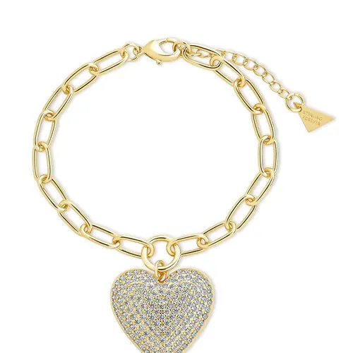 Disco Heart CZ Statement Bracelet