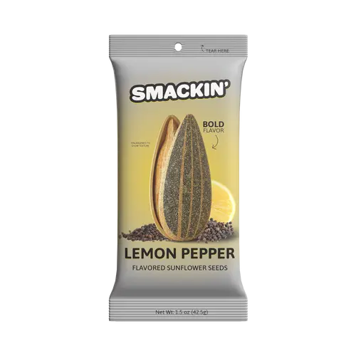 SMACKIN' Sunflower Seeds Lemon Pepper Flavor - 6 Bags - 1.5 oz