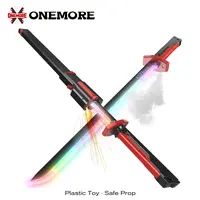 DKD SparkBlade Samurai LED Lightsaber Toy Cyberpunk Katana - 31.5" Light-Up Propfor Cosplay, Raves & Festivals RGB Lights Durable CollectibleItem US In Stock, Perfect Halloween gifts
