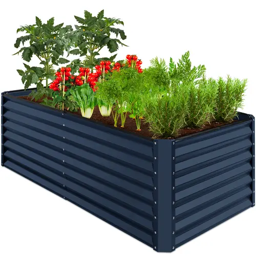 Best Choice Products 6x3x2ft Outdoor Metal Raised Garden Bed for Vegetables Flowers Herbs