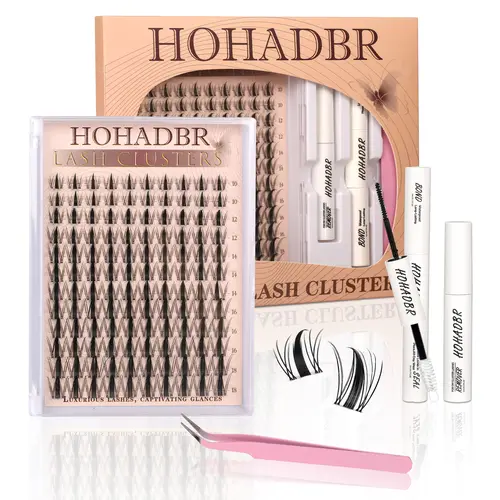 Fairy Lash Manga Clusters Kit Natural Individual Lashes Wispy Eyelash Extensions 8-16mm  Lash Extension Kit Lash Bond and Seal Waterproof, Lash Applicator, Thick False Eyelashes Kit,back to school