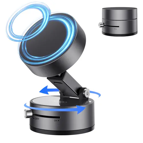 Upgraded Compact Magnetic Phone Holder with Suction Cup, Universal Car Mount, 360° Adjustable Flexible Dashboard Phone Holder & Mount, Ideal for Car/Smooth Surface