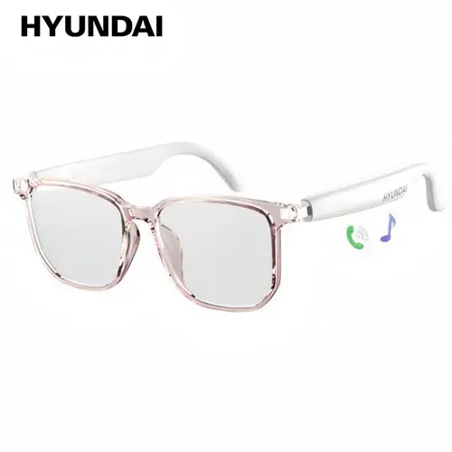 HYUNDAI C8 Pro Wearable Multifunctional Bluetooth Smart Glasses Support 169 Languages Translation, Durable Anti-Blue Light Glasses with Earbud Headset for Music & Calls, Electronic Audio Glasses for Men & Women, Bluetooth Clear Glasses