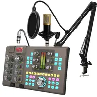 HOSABELY SK80 Live Sound Card - Voice Changers, 3000mAh Bluetooth Amplifier, Dual-Channel High-Fidelity Singing Mixer Kit with 48V Power Supply, High SNR, Adjustable Long Arm Stand, USB A-USB C Charging Cable, Multiple Ports for Live Broadcast, Singing, S