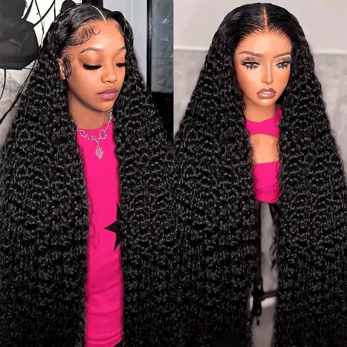 [30 Inch $83] Imani 34 Inch 13x6 Deep Wave Lace Frontal Human Hair Wigs  HD Lace Front Wigs Pre Plucked 200% Density Deep Curly Wig for Women Daily Use Affordable Wig #Summervibes #Summerwig